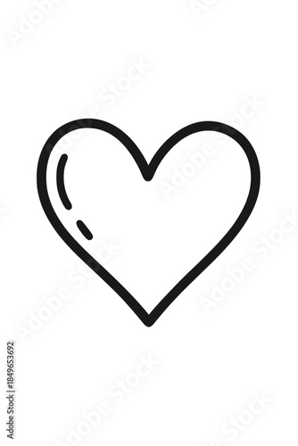 Dark Gray Minimalist Heart Outline