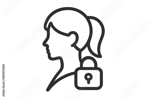Silhouette of a person with a padlock icon