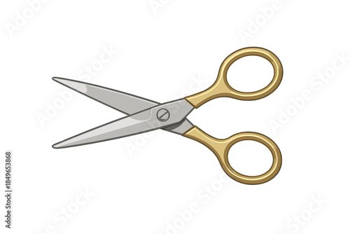 Gold and Silver Scissors on a Gradient Background