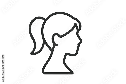 Stylized Profile Silhouette of a Woman's Head