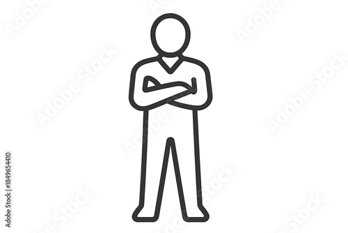 Silhouette of a person with arms crossed
