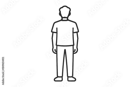 Silhouette of a man in a t-shirt and pants on a gradient background