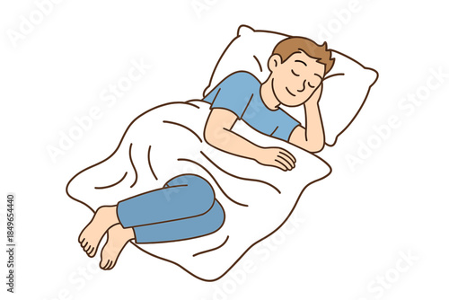 Man sleeping peacefully on his side