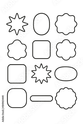 Collection of abstract dark outlines on a gradient background