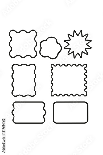 Collection of stylized graphic borders and frames