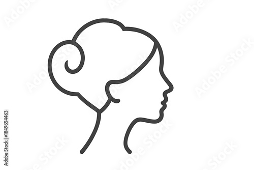 Abstract silhouette of a woman's profile in gray scale