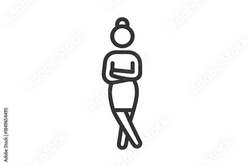 Stylized silhouette of a woman with arms crossed