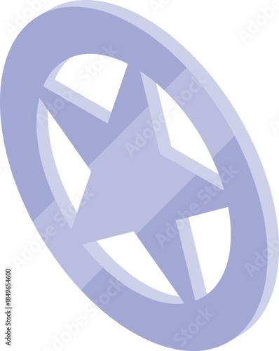 Isometric sheriff star badge symbolizing authority, law enforcement, and justice in the united states