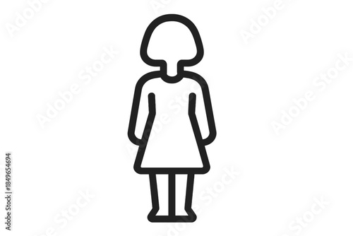 Silhouette of a woman icon with soft shadow effect