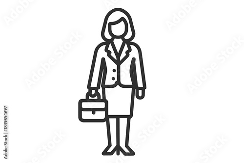 Businesswoman with briefcase icon