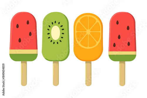 Colorful Popsicles with Fruit Designs
