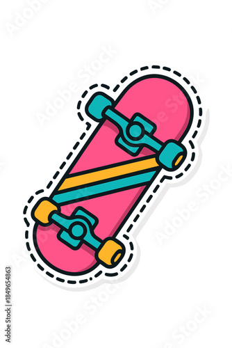 Retro Skateboard Patch Sticker