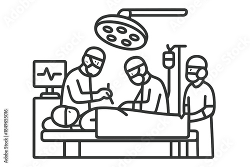 Medical Surgery Team Illustration