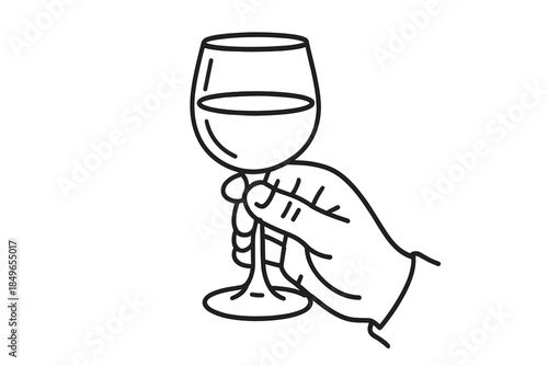 Hand holding a wine glass