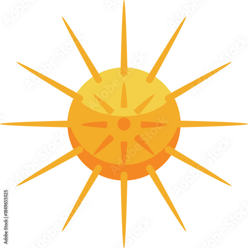 Sun shining with spiky rays, representing energy, warmth, and power