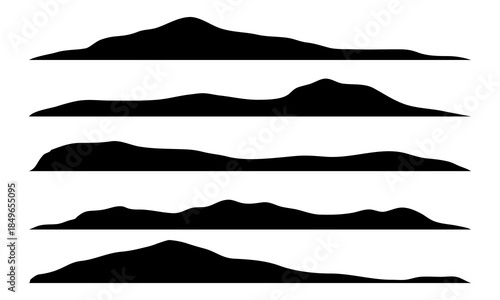 minimal mountain silhouettes forming abstract landscape shapes in clean editable vector format