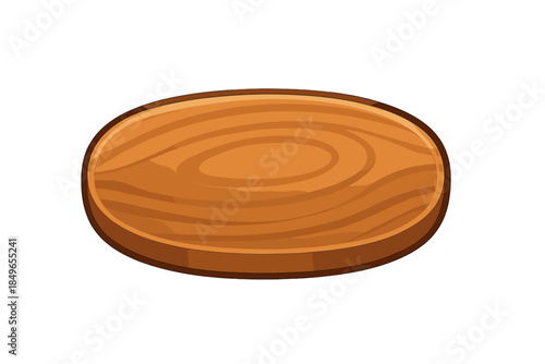 Oval wooden platter with wood grain texture