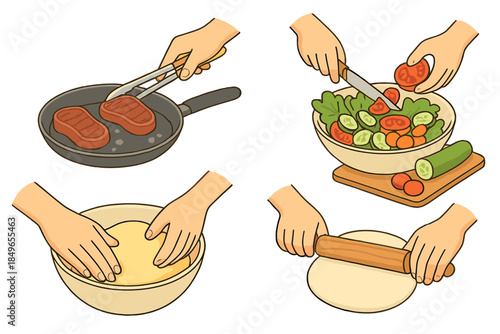 Four stages of food preparation