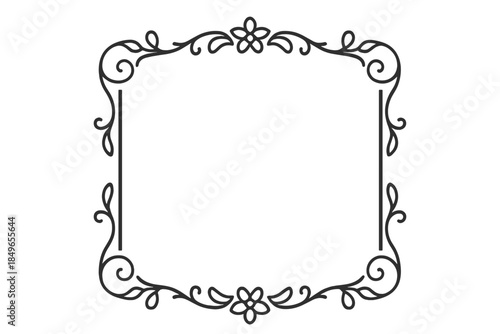 Ornate border with floral elements on a gradient background