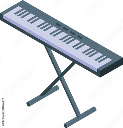 Electronic keyboard on a stand, ready for a music performance or practice session