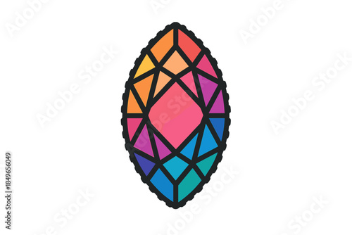 Abstract Geometric Gemstone with Gradient Colors
