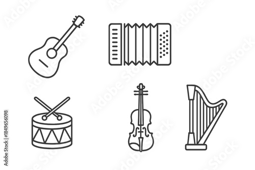 Set of Musical Instrument Icons