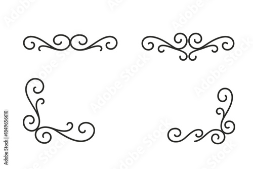 Ornate Scrollwork Corner Accents and Borders