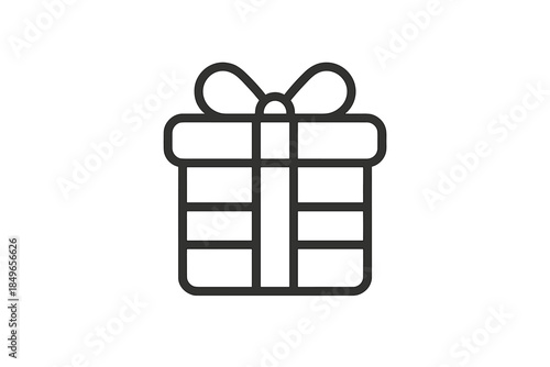 Gift box icon with bow
