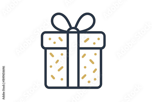 Gift box with glowing yellow particles