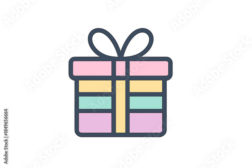 Gift box icon with ribbon