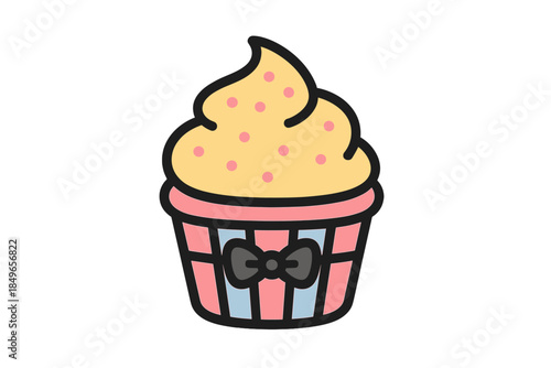 Cute Cupcake with Bow Tie