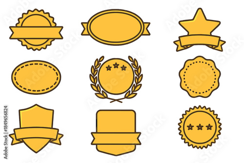 Collection of Golden Badges and Awards
