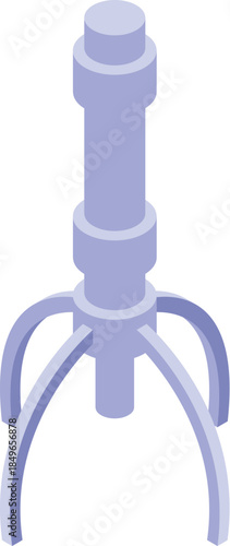 Isometric industrial robot manipulator grabbing and lifting material