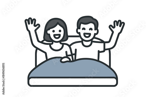 Couple waving on a roller coaster