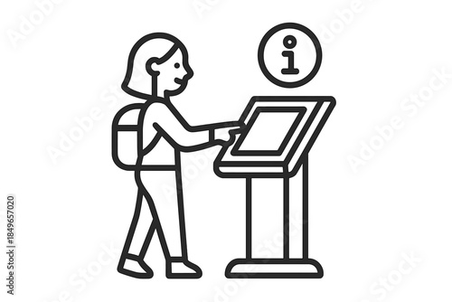 Person using information kiosk