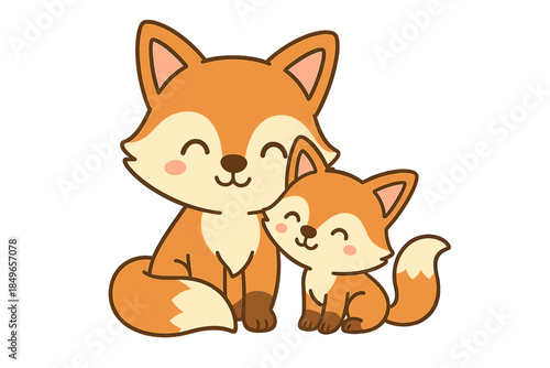 Cute Fox Family Glowing