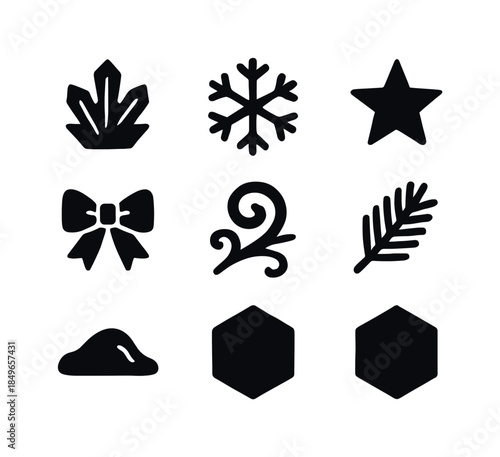 Snowy Wildlife Icons. Snowy feeder wildlife icons. Filled icon set of snowy feeder wildlife icons: bird