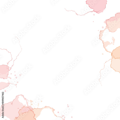 Pink Orange Liquid Splash on White Background