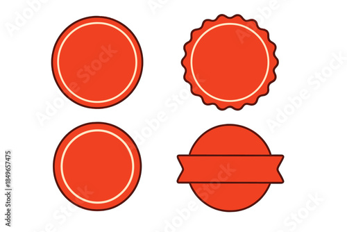 Four orange circular badges with white outlines on a gradient background
