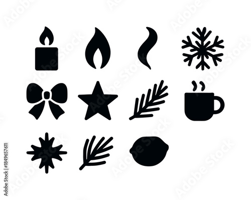Warm Hearth Icons. Warm hearth icons. Filled icon set of warm hearth icons: fireplace graphic icon, log