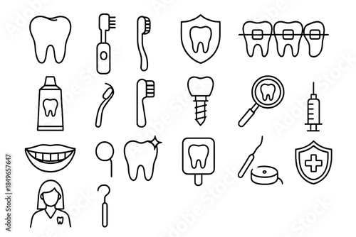 Dental Care and Hygiene Icons