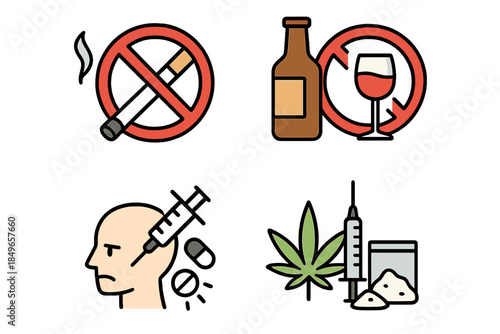 Anti-drug and anti-alcohol symbols