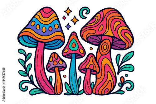 Psychedelic Mushroom Illustration