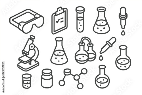 Science Laboratory Icons Set