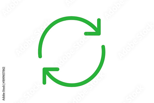 Green refresh icon with glowing effect