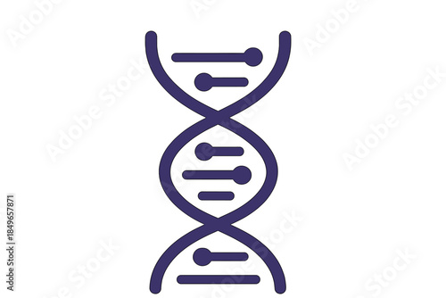 DNA helix icon with purple glow