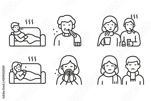 Sick People Icon Set