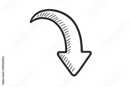 Downward Arrow with Textured Outline