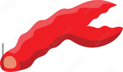 Vibrant illustration of a lobster claw, symbolizing fresh seafood, gourmet dining, and culinary delights