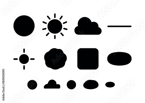 Winter Market Icons. Hot mulled wine in snowy market. Line outline icon set of Hot mulled wine in snowy market